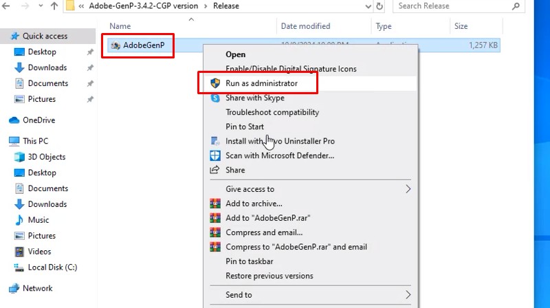 Bước 9 chạy công cụ bằng quyền admin